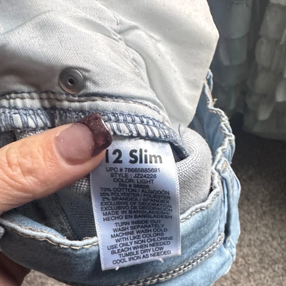 Girls Light Blue Jeans - Size 12 Slim - Picture 3 of 4